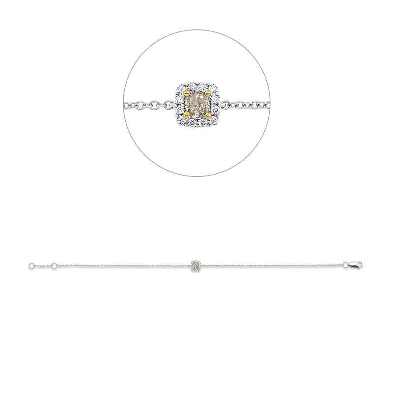 Armband    aus 750/-18 Karat Weißgold / Gelbgold mit 13 Diamanten 0
