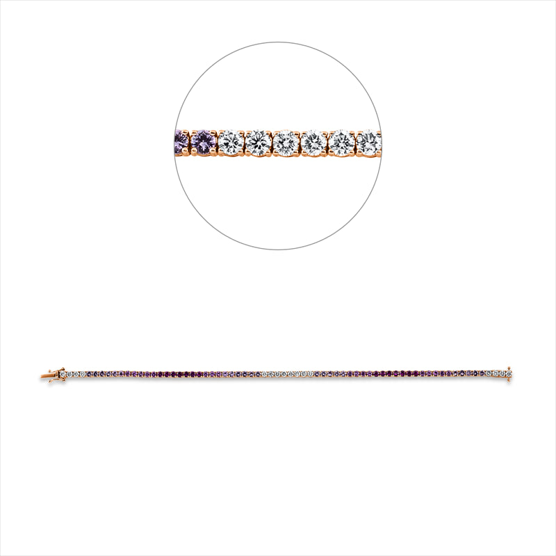 Armband mit Saphir  aus 750/-18 Karat Rotgold mit 16 Diamanten 0