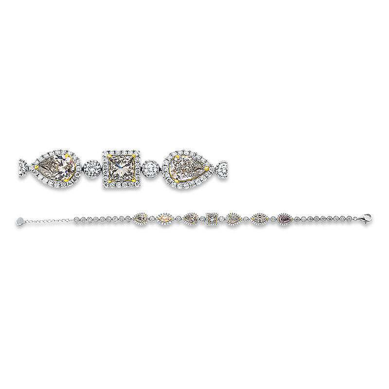 Armband    aus 750/-18 Karat Weißgold / Gelbgold / Rotgold mit 169 Diamanten 5