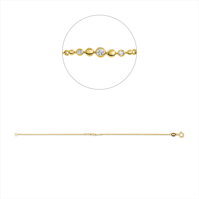 Armband    aus 750/-18 Karat Gelbgold mit 3 Diamanten 0