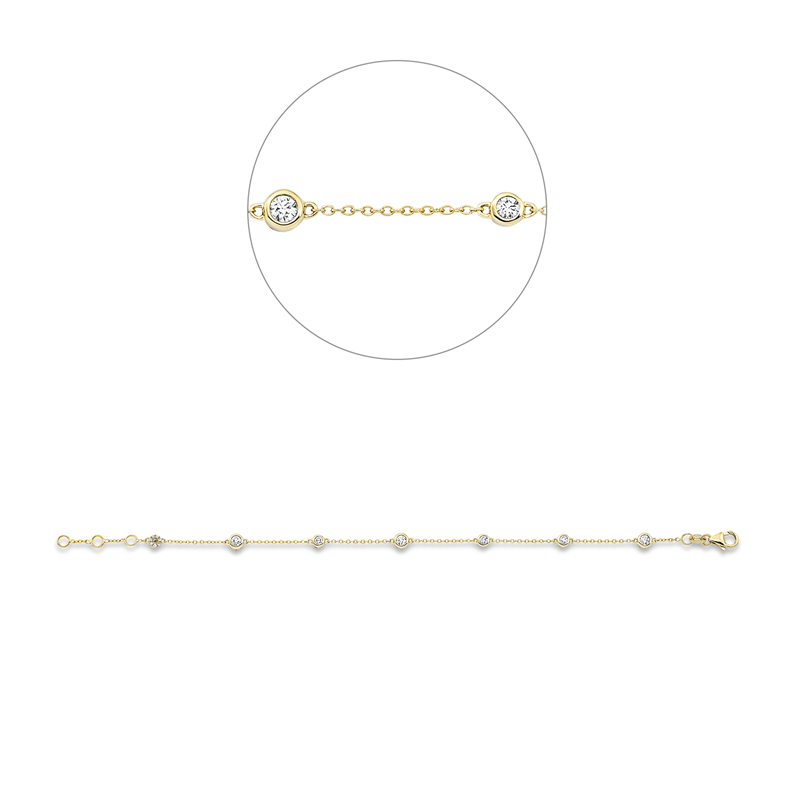 Armband    aus 750/-18 Karat Gelbgold mit 65 Diamanten 0