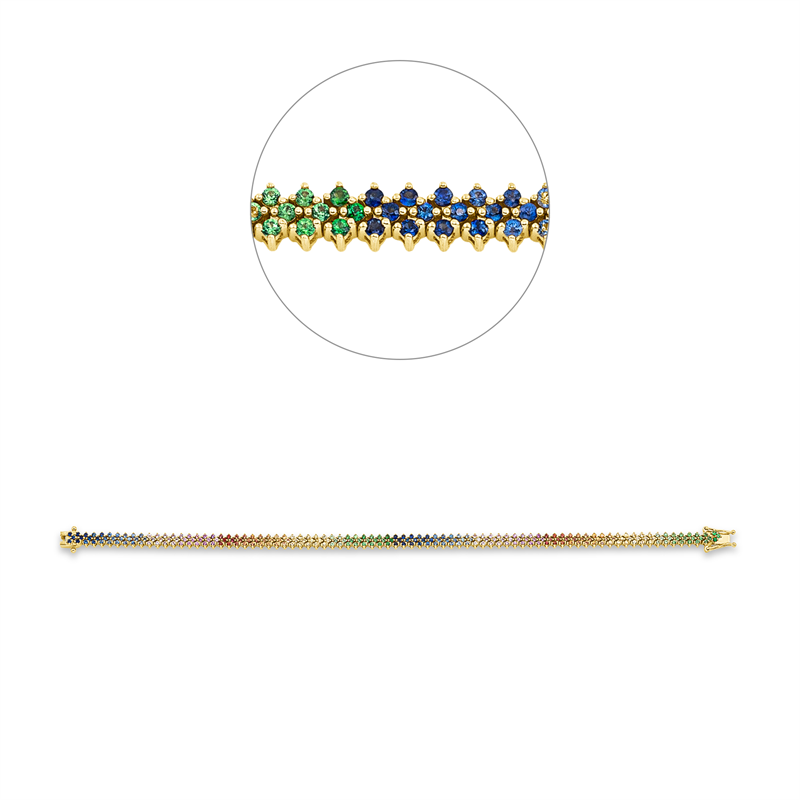 Armband mit Saphir  aus 750/-18 Karat Gelbgold  