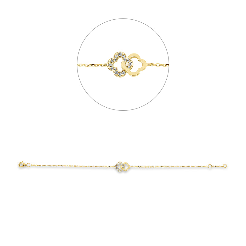 Armband    aus 750/-18 Karat Gelbgold mit 15 Diamanten 0