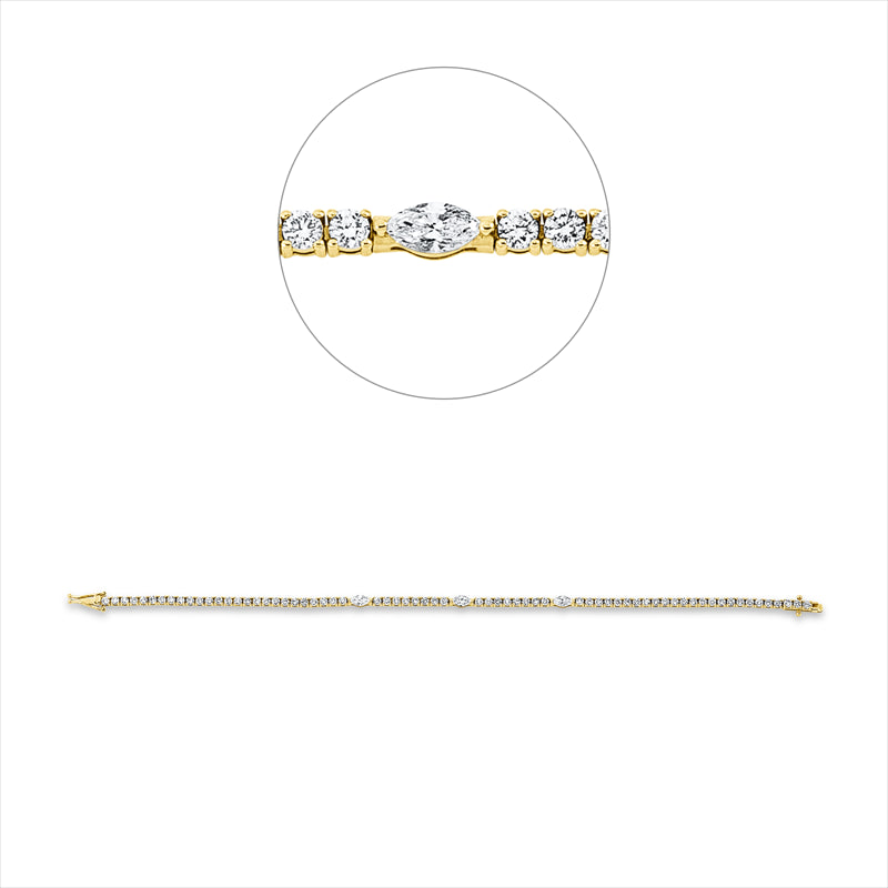 Armband    aus 750/-18 Karat Gelbgold mit 70 Diamanten 2