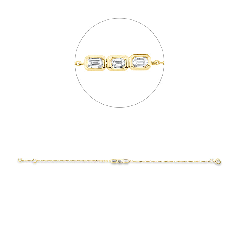 Armband    aus 750/-18 Karat Gelbgold mit 3 Diamanten 0