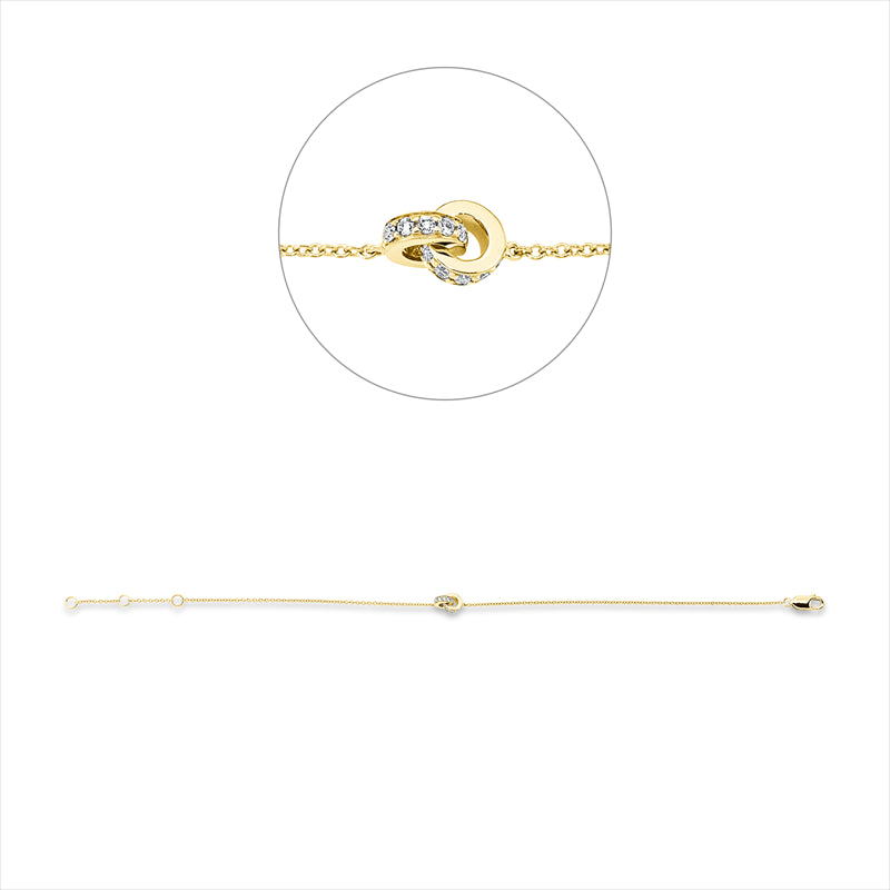 Armband    aus 750/-18 Karat Gelbgold mit 22 Diamanten 0