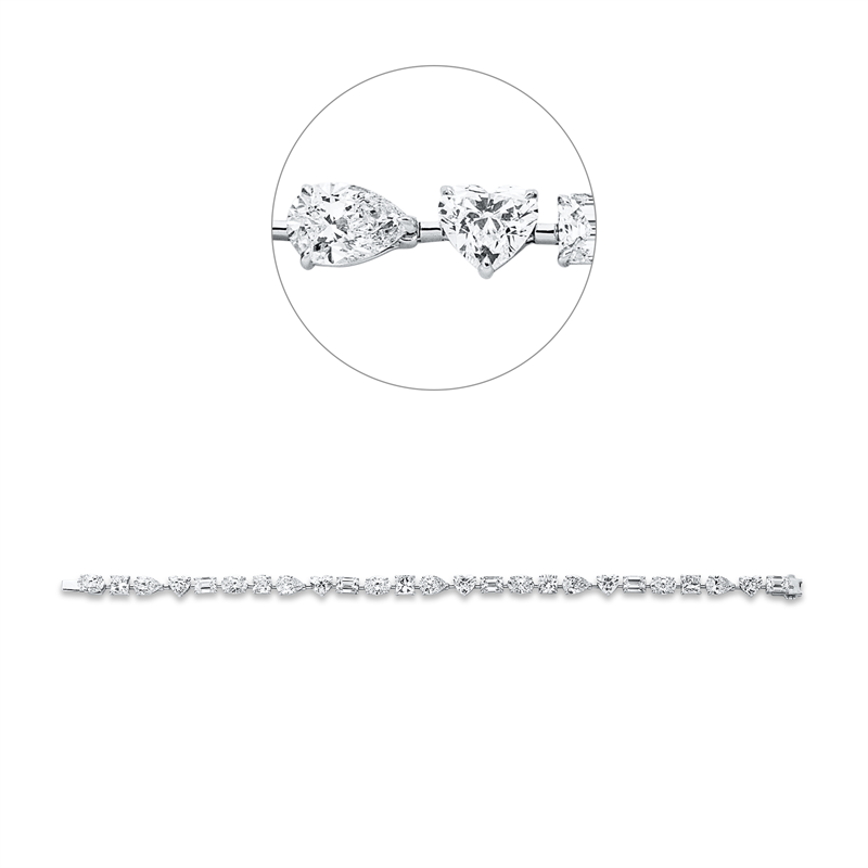 Armband    aus 750/-18 Karat Weißgold mit 25 Diamanten 13