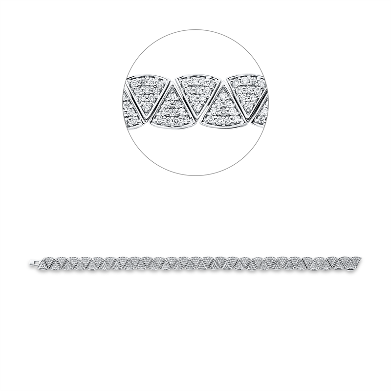 Armband    aus 750/-18 Karat Weißgold mit 520 Diamanten 2