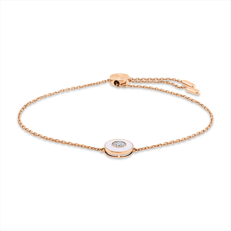 Armband mit Emaille  aus 750/-18 Karat Rotgold mit 1 Diamant 0