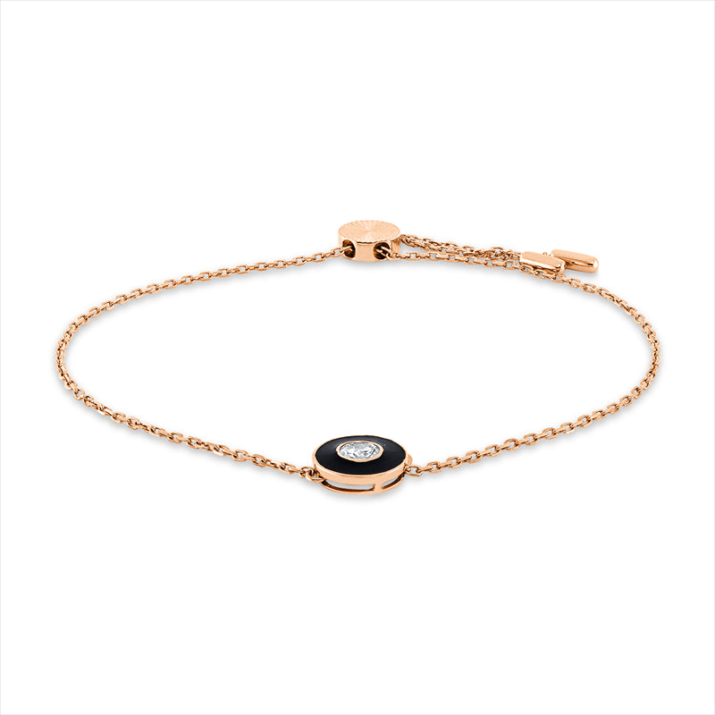 Armband mit Emaille  aus 750/-18 Karat Rotgold mit 1 Diamant 0