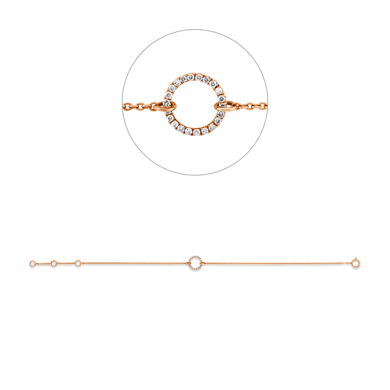 Armband    aus 750/-18 Karat Rotgold mit 22 Diamanten 0