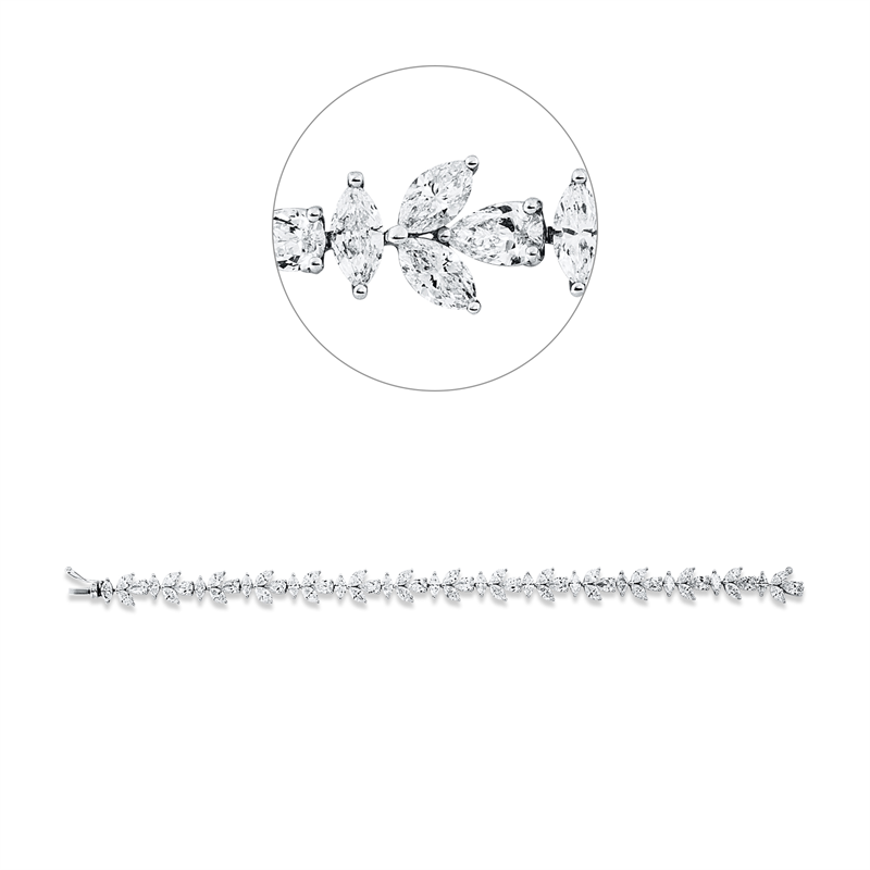 Armband    aus 750/-18 Karat Weißgold mit 60 Diamanten 12