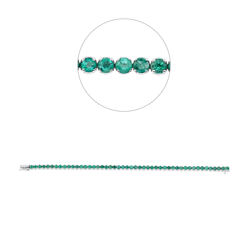 Armband mit Smaragd  aus 750/-18 Karat Weißgold  