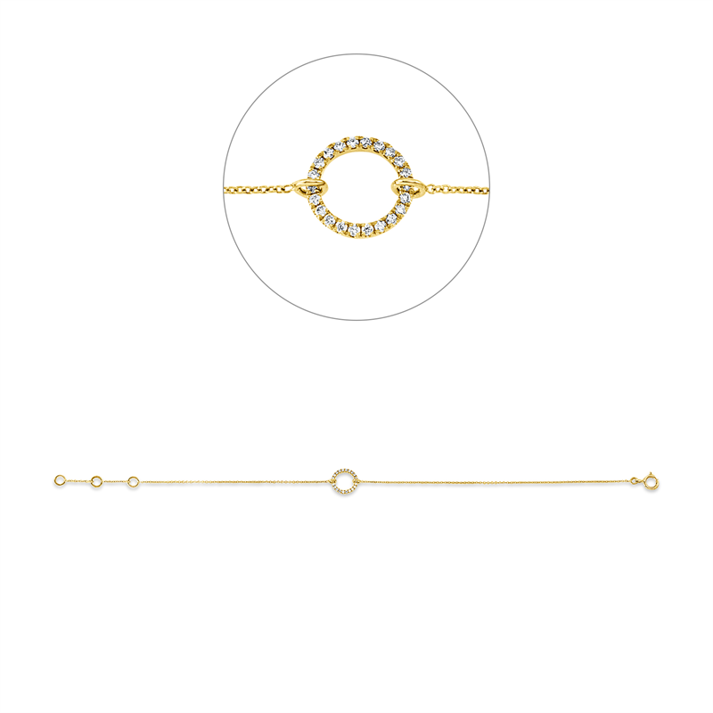 Armband    aus 750/-18 Karat Gelbgold mit 22 Diamanten 0