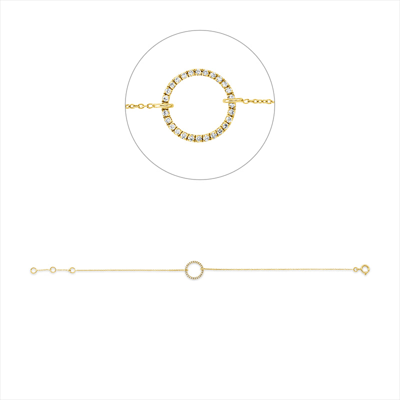 Armband    aus 750/-18 Karat Gelbgold mit 28 Diamanten 0
