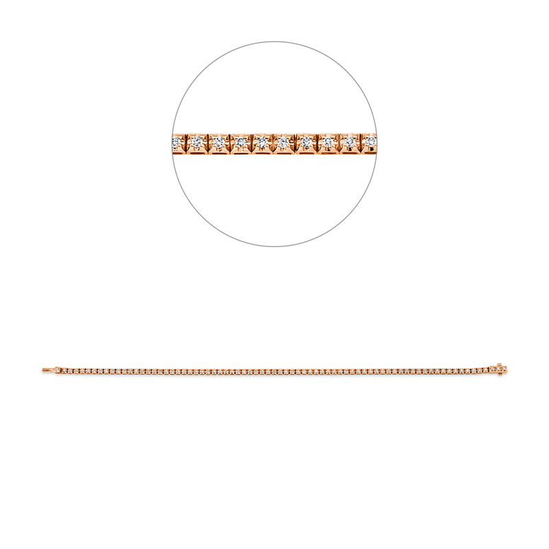 Armband    aus 750/-18 Karat Rotgold mit 75 Diamanten 0