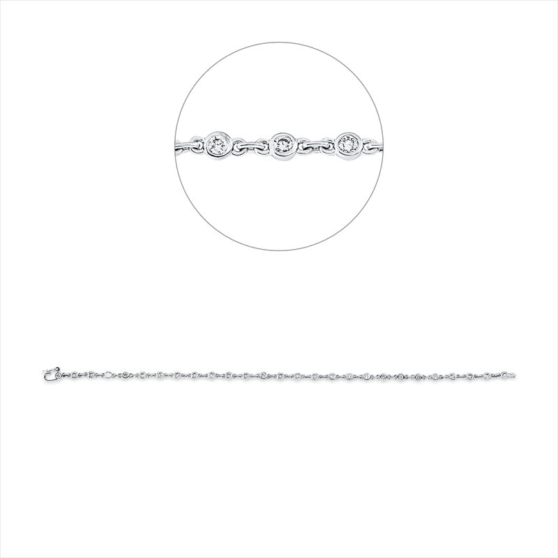 Armband    aus 750/-18 Karat Weißgold mit 27 Diamanten 1 ct