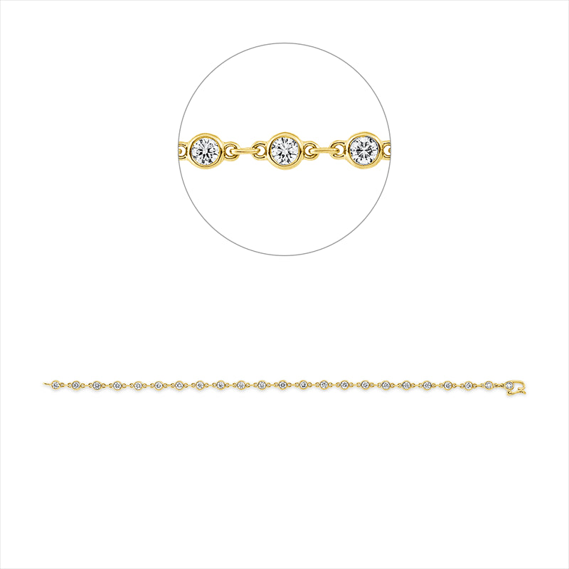 Armband    aus 750/-18 Karat Gelbgold mit 23 Diamanten 2 ct