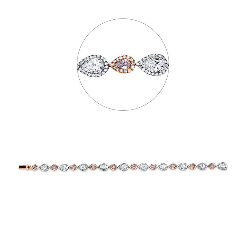 Armband    aus 750/-18 Karat Weißgold / Rotgold mit 362 Diamanten 7