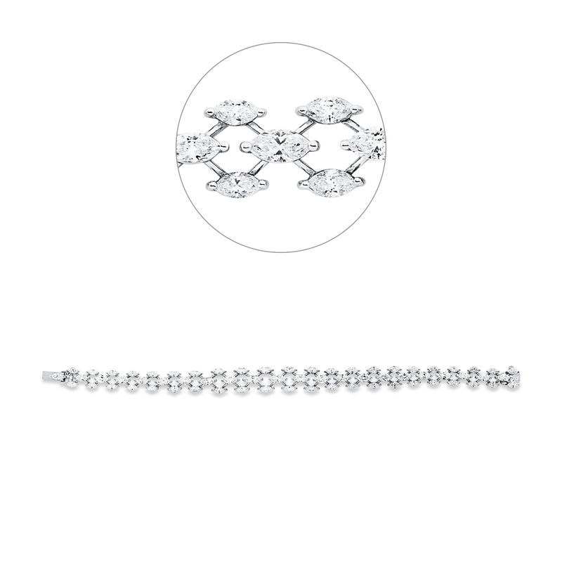 Armband    aus 750/-18 Karat Weißgold mit 66 Diamanten 9