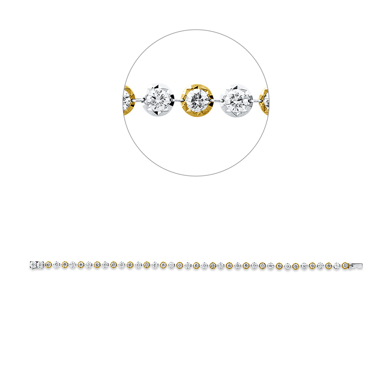 Armband    aus 750/-18 Karat Weißgold / Gelbgold mit 39 Diamanten 3