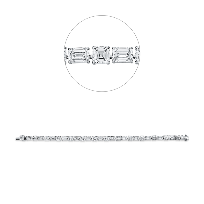 Armband    aus 750/-18 Karat Weißgold mit 28 Diamanten 19