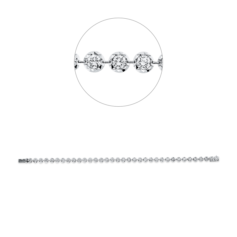 Armband    aus 585/-14 Karat Weißgold mit 35 Diamanten 3