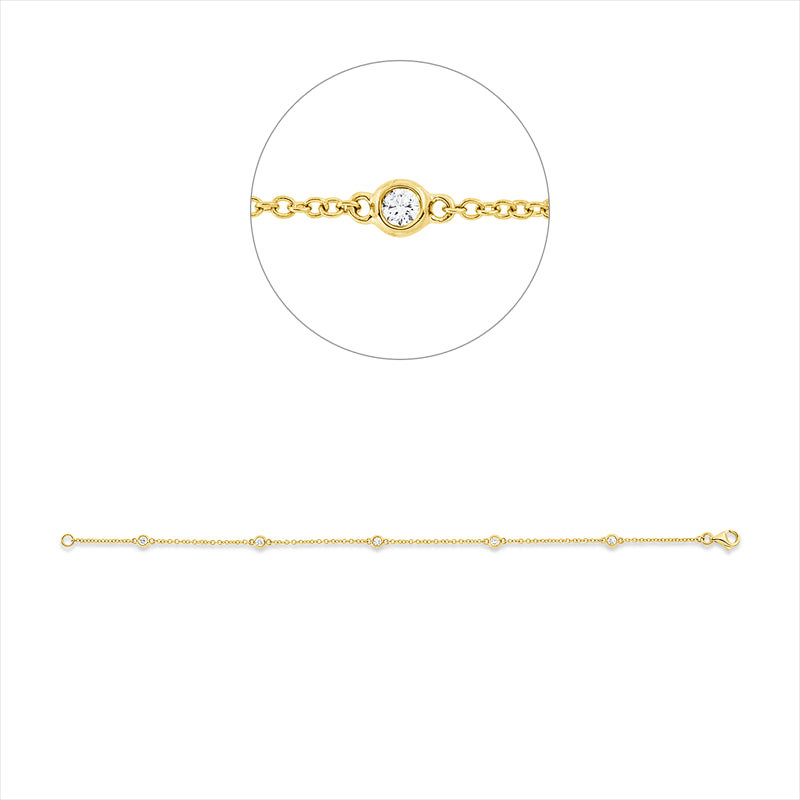 Armband    aus 750/-18 Karat Gelbgold mit 5 Diamanten 0