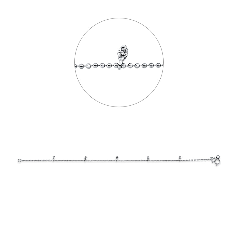 Armband    aus 750/-18 Karat Weißgold mit 5 Diamanten 0