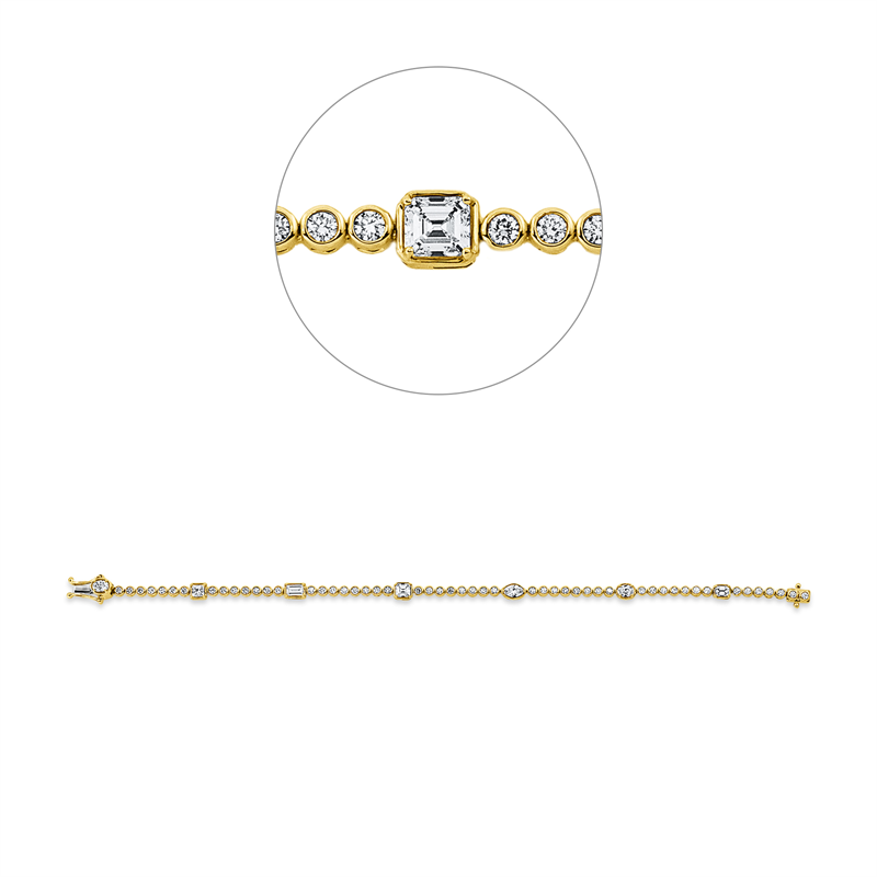 Armband    aus 750/-18 Karat Gelbgold / Weißgold mit 59 Diamanten 2