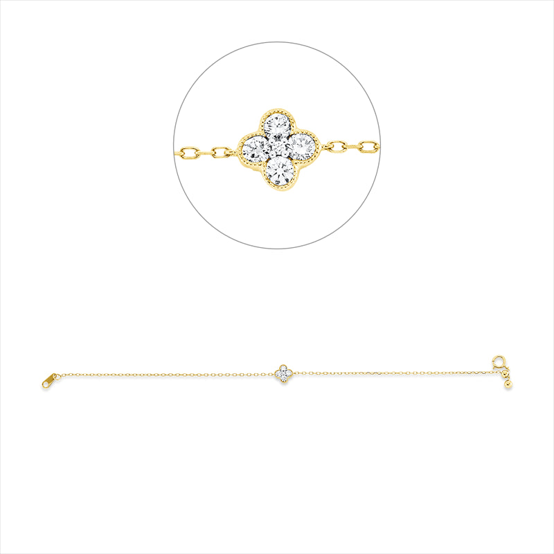 Armband    aus 750/-18 Karat Gelbgold mit 5 Diamanten 0