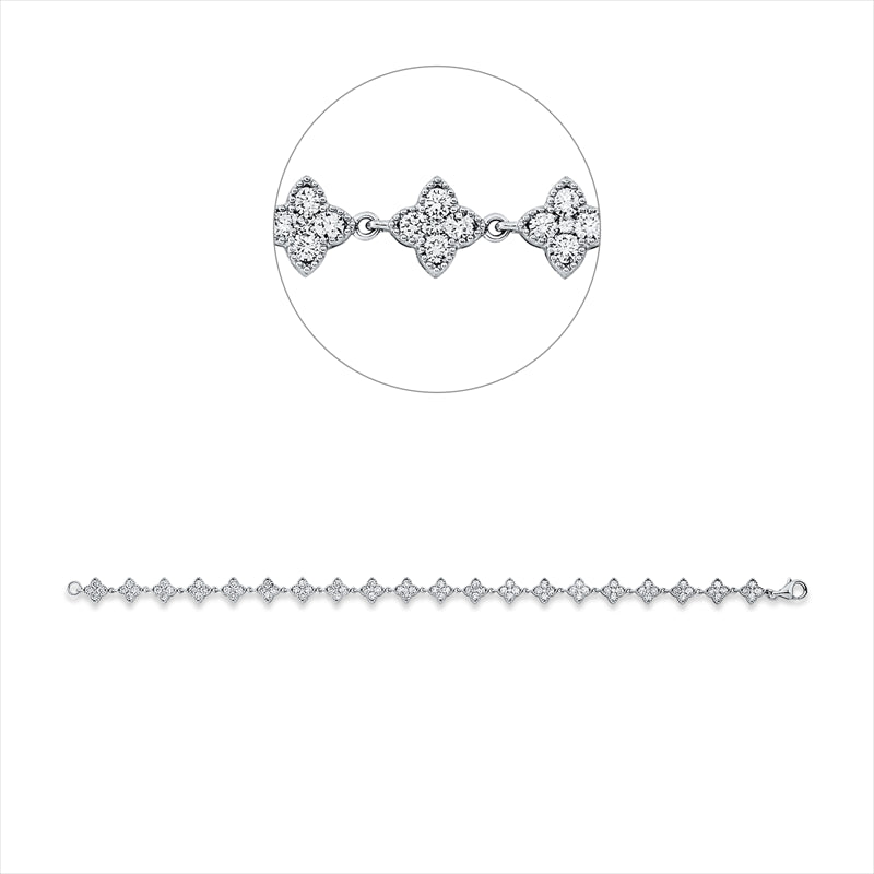 Armband    aus 750/-18 Karat Weißgold mit 100 Diamanten 2