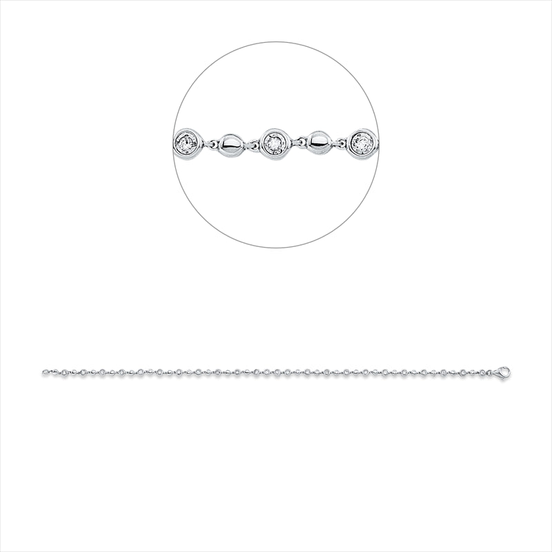 Armband    aus 750/-18 Karat Weißgold mit 24 Diamanten 0