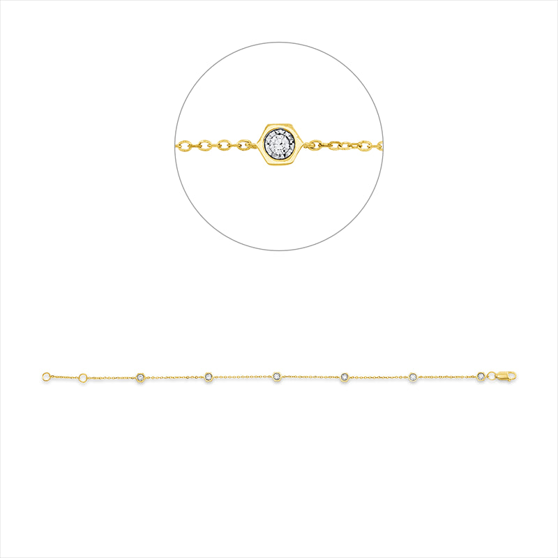 Armband    aus 750/-18 Karat Gelbgold mit 6 Diamanten 0