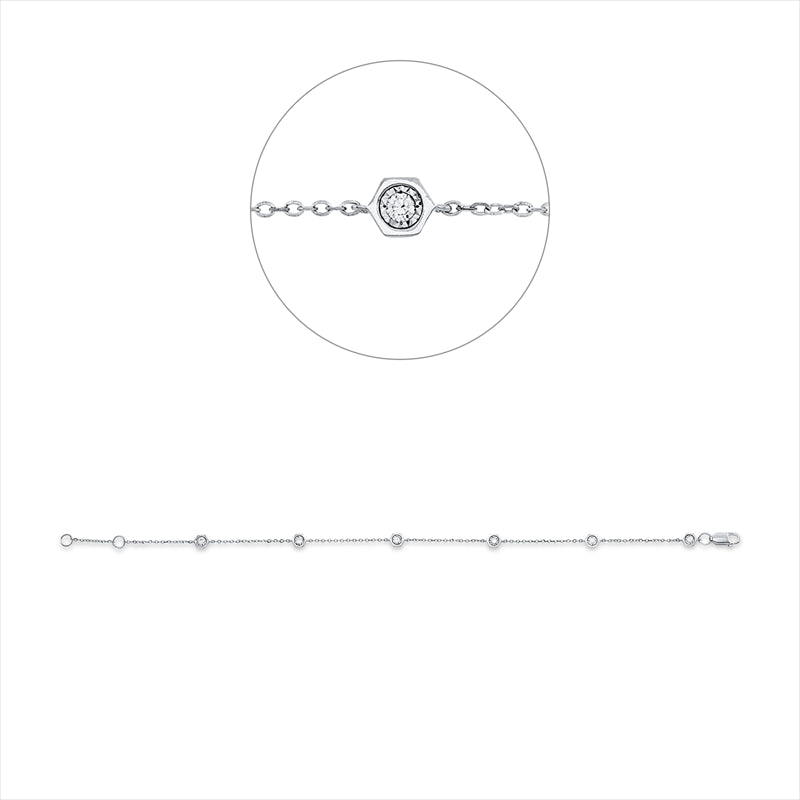 Armband    aus 750/-18 Karat Weißgold mit 6 Diamanten 0