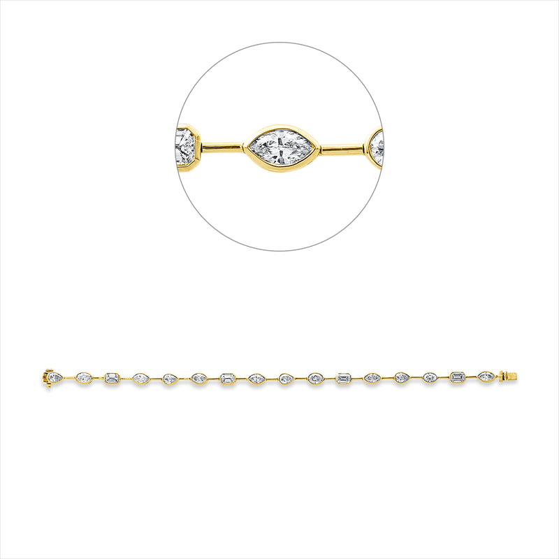 Armband    aus 750/-18 Karat Gelbgold mit 16 Diamanten 4