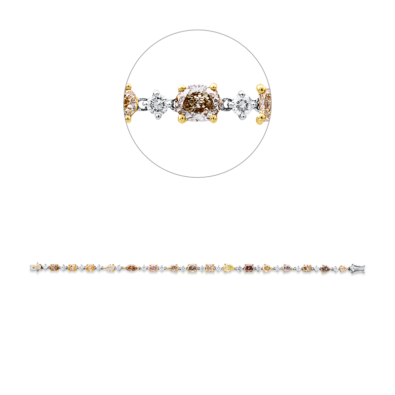 Armband    aus 750/-18 Karat Gelbgold / Weißgold mit 34 Diamanten 9