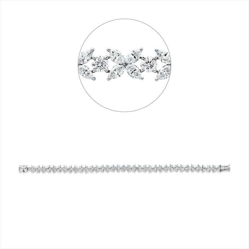 Armband    aus 750/-18 Karat Weißgold mit 95 Diamanten 7