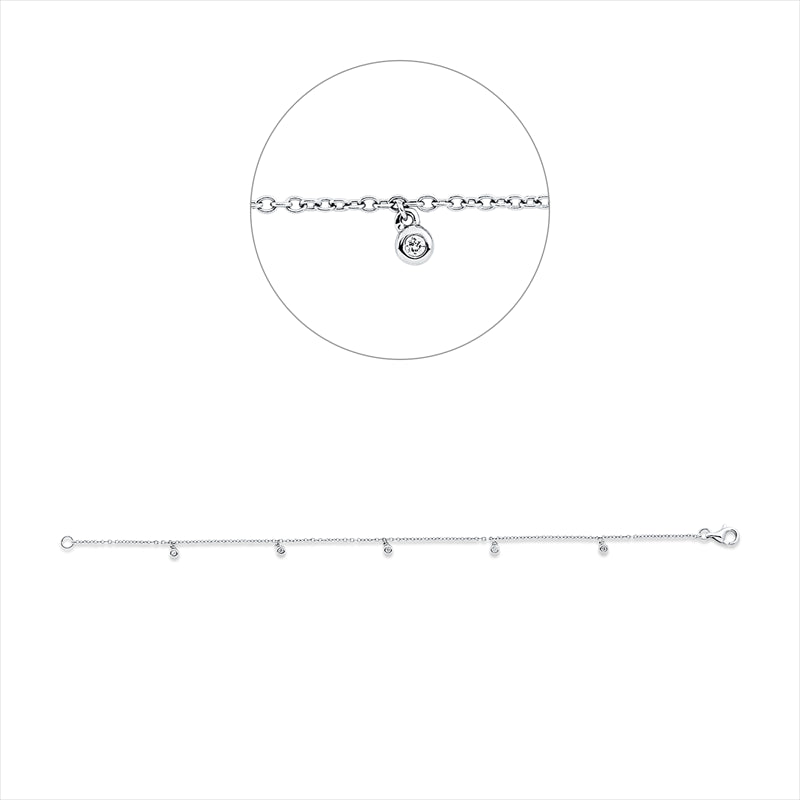 Armband    aus 750/-18 Karat Weißgold mit 5 Diamanten 0
