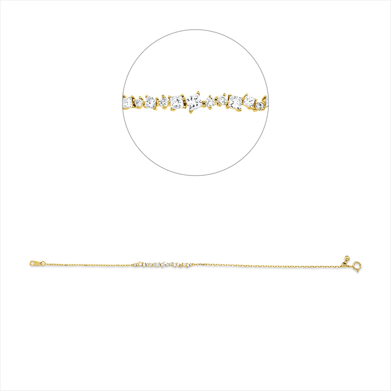 Armband    aus 750/-18 Karat Gelbgold mit 17 Diamanten 0