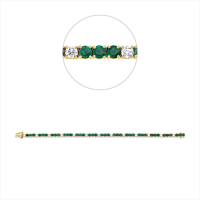 Armband mit Smaragd  aus 750/-18 Karat Gelbgold mit 13 Diamanten 1