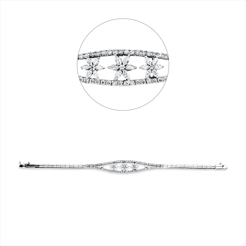 Armband    aus 750/-18 Karat Weißgold mit 100 Diamanten 2