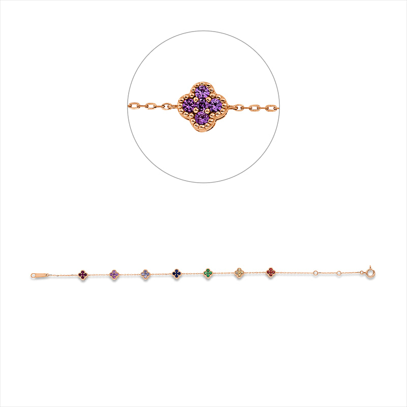 Armband mit Saphir  aus 750/-18 Karat Rotgold  