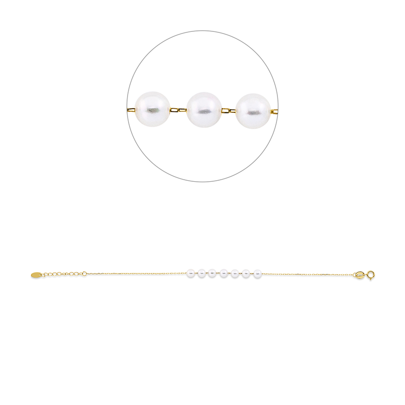 Armband   mit Süßwasserperle aus 750/-18 Karat Gelbgold  