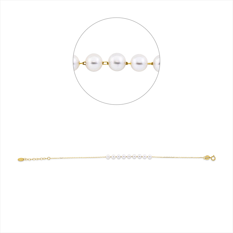 Armband   mit Süßwasserperle aus 750/-18 Karat Gelbgold  