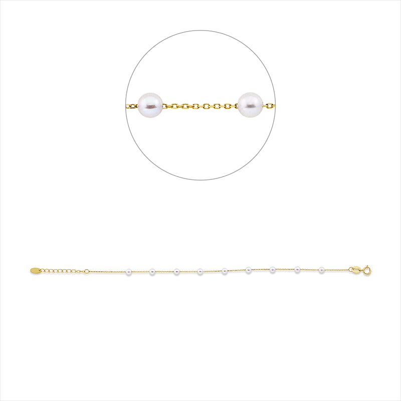 Armband   mit Süßwasserperle aus 750/-18 Karat Gelbgold  