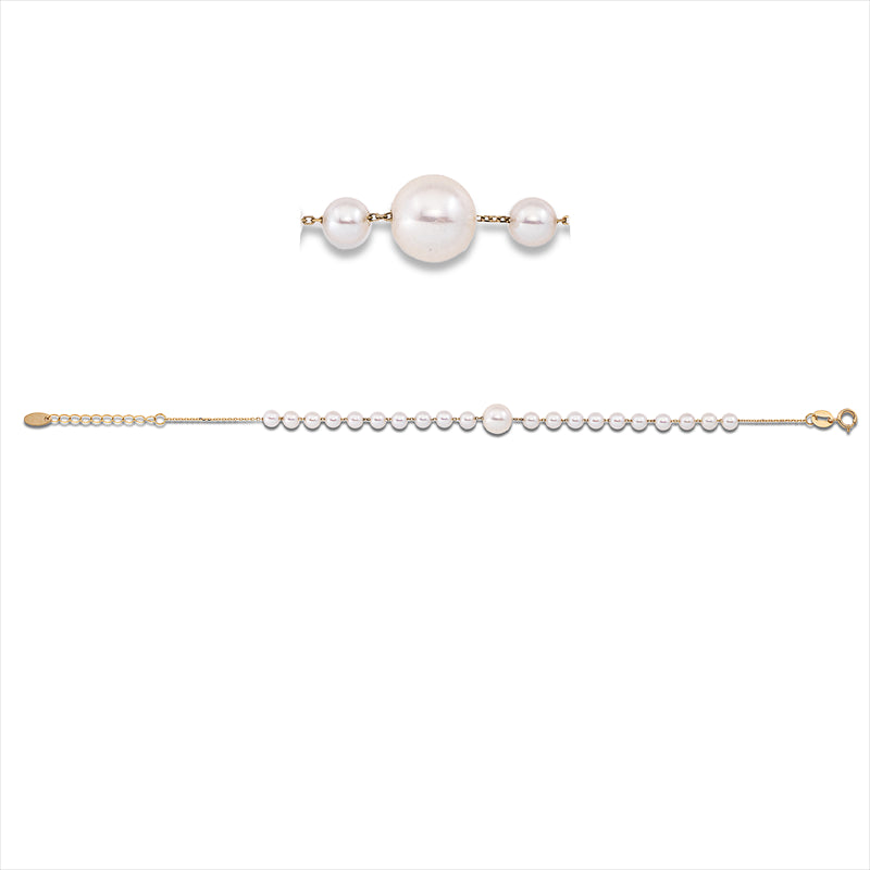 Armband   mit Süßwasserperle aus 750/-18 Karat Gelbgold  