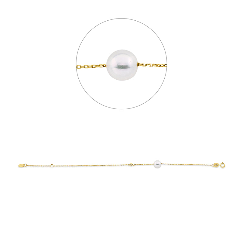 Armband   mit Süßwasserperle aus 750/-18 Karat Gelbgold mit 1 Diamant 0