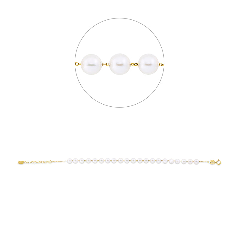 Armband   mit Süßwasserperle aus 750/-18 Karat Gelbgold  