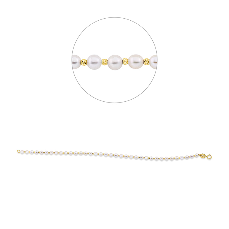 Armband   mit Süßwasserperle aus 750/-18 Karat Gelbgold  